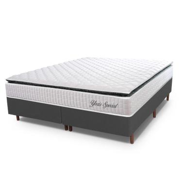 Imagem de Cama Box Baú Queen Hellen Molas Ensacadas Yaris Branco