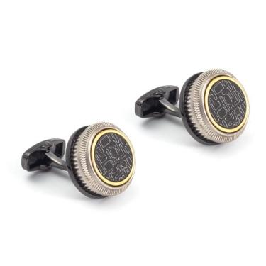 Imagem de Abotoaduras genéricas, elegantes, bicolores, bronze e liga dourada - Y