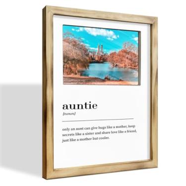 Imagem de WKYAER Presente de foto para tia, porta-retrato de 20 x 25 cm com definição de tia, presente para tia do sobrinho, presente de aniversário de ação de graças para tia, molduras de família para