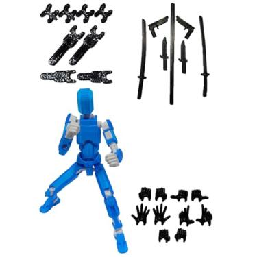 Imagem de Kit De Montagem Brinquedo Articulado Dummy 13 | Diversas Cores Com Acessorios e Ima (Azul Corpo Branco)