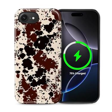 Imagem de casesok Capa para iPhone 16e, compatível com MagSafe, capa rígida de camada dupla + capa de silicone, proteção total à prova de choque, capa para iPhone 16e-estampa de tartaruga vermelha