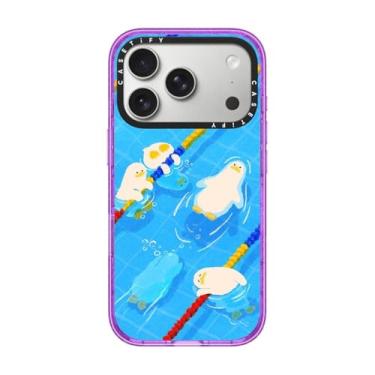 Imagem de CASETiFY Capa Impact para iPhone 17 Pro [fina/compatível com Magsafe/2,5 m. Proteção contra quedas de grau militar 4X] - Tempo de piscina - Glitter roxo