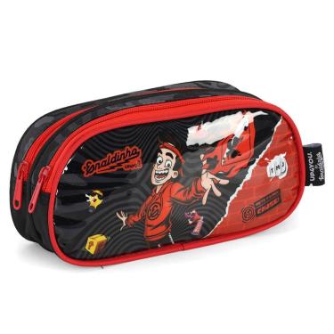 Imagem de Estojo Duplo Youtuber Enaldinho Escolar Juvenil Preto