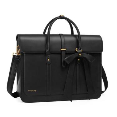 Imagem de Bolsa para laptop MOSISO PU Leather 15-15,6 polegadas  preta