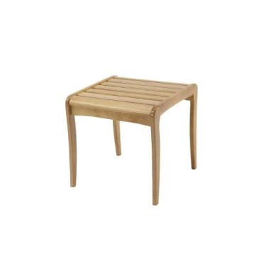 Imagem de Banqueta Ripada em Madeira Tauari 45 cm - Amêndoa - Linfer, Amêndoa