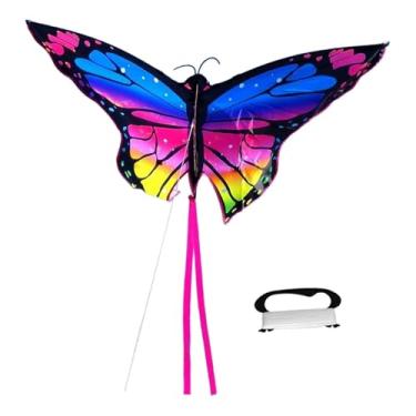 Imagem de Zxpjkyu Pipa Borboleta, Brinquedos para Atividades Ao Ar Livre, Pipas, Brinquedo Bonito E Fácil de Levar para a Praia para Crianças, Passeio No Quintal, Idade, Azul Rosa