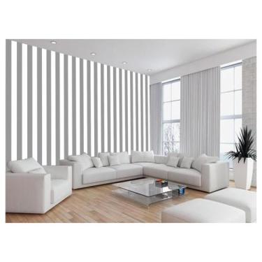 Imagem de Papel De Parede 3D Sala Listras Cinza Verticais 3,5M Lst45 - Você Deco