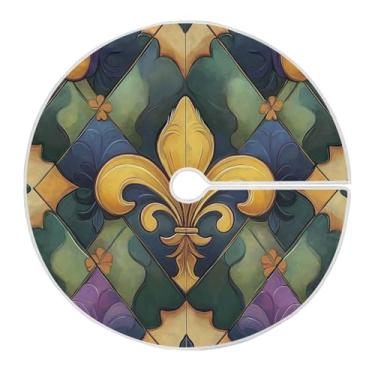 Imagem de Blueangle Saia de árvore de carnaval de 90 cm saia de poliéster macio para decoração de carnaval (102)