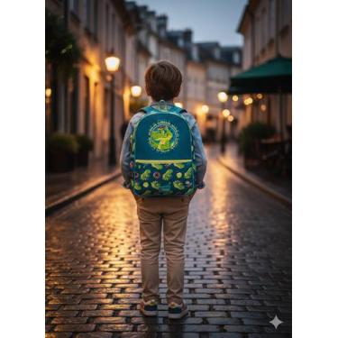 Imagem de Mochila de Costas Menino Puket Jacaré Relax Azul Petróleo