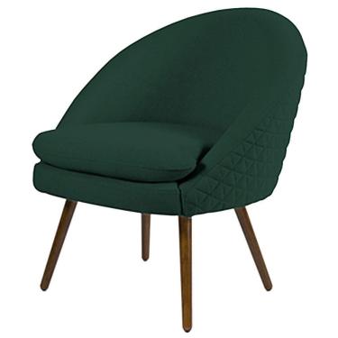 Imagem de Poltrona Decorativa Pés Palito Rafa C-117 Linho Tressê Verde - Domi