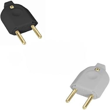 Imagem de Plug Pino Macho Preto Ou Branco Adaptador 2p 10a Para ExtensãO(10 Und. Pino Macho 2P)