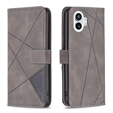 Imagem de For Nothing Phone 1 Magnetic Buckle Rhombus Texture Leather Phone Case