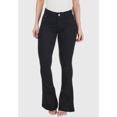Imagem de Calça Flare HNO Jeans Boca de Sino Petit Preta-Feminino