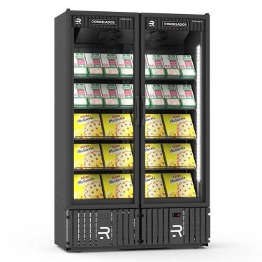 Imagem de Expositor Vertical Congelados Refrimate 800 Litros 2 Portas Preto 220V VCCO2PB