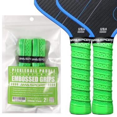 Imagem de PICKLETECH Fita adesiva AMA Sport Pickleball para remo - pacote com 2 - envoltório de substituição perfurado em relevo para raquete de pickleball - superfície aderente com absorção de umidade -