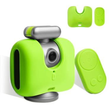Imagem de SARLAR Pacote com 2 capas de silicone para câmera XbotGo Chameleon e controle remoto, espessa, resistente a arranhões, à prova de choque, película protetora para fotos diárias, (verde)