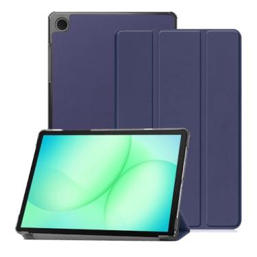 Imagem de SFFINE Capa para Samsung Galaxy Tab A11 Plus 2025/A9 Plus 2023 de 11 polegadas, capa protetora de três dobras para tablet Galaxy Tab A11+/A9+, despertar/hibernar automaticamente (azul escuro)
