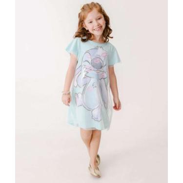 Imagem de Vestido Infantil Fantasia Tule Stitch Disney Tam 4 a 1-44679, Azul, 8