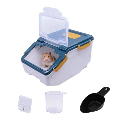 Imagem de Kit de recipiente de banho de areia de chinchila – Casa de banho extra grande de plástico para chinchila com copo de areia e pá de areia para hamster ouriço porquinho-da-índia ratos grandes esguicho e