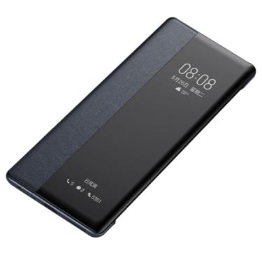 Imagem de LYJSMGZ Capa flip para Huawei Honor Magic 8 Pro/Magic 8, capa de janela de visualização à prova de choque fosco anti-impressão digital, suporta carregamento sem fio, preto, Majic 8