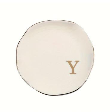 Imagem de Bandeja de joias de cerâmica com letras de 12 cm, prato decorativo para anéis, brincos, colares, pulseiras, chaves de relógio, aniversário, dia das mães, casamento, presente de Natal para mulheres