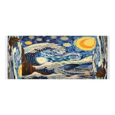 Imagem de Wassud Capas de lavadora e secadora The Starry Night Art, protetor de lavadora com sacos de armazenamento, capa de geladeira à prova de poeira com bolsos para lavanderia doméstica, cozinha, 120 x 55