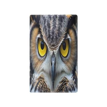 Imagem de Wassud Placa de cobertura de interruptor de luz com olhos de coruja, 1 capa de tomada em branco, placa de parede, decoração de casa, sala de estar, quarto, decoração