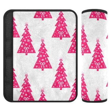 Imagem de Burbuja Capa para cinto de segurança de carro Pine Trees Protetor de cinto de segurança de carro macio confortável para alça de ombro de assento, 1 par pequeno