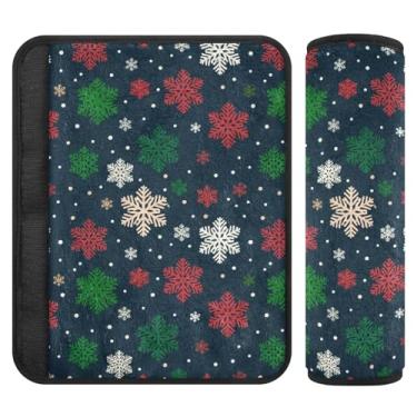 Imagem de Burbuja Capa para cinto de segurança de carro Snowflakes Protetor de cinto de segurança de carro macio confortável para alça de ombro de assento, 1 par médio