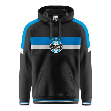 Imagem de Blusa Moletom Grêmio Logo Juvenil - Preto e Branco-Unissex