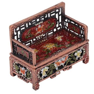 Imagem de GLOGLOW Caixa de Joias Em Formato de sofá Vintage, Construção Em Liga Resistente Com Cristais Brilhantes, Perfeita para Exibição de Mesa e Presente para Mulheres