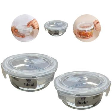 Imagem de Conjunto Kit 06 Potes Herméticos de Vidro Armazenar Conservar Alimento