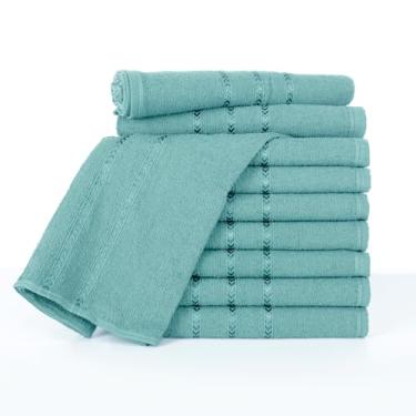 Imagem de Toalha de Banho Kit 10 Peças 70x120cm 230g/m² Macia com Costuras Reforçadas (Verde)