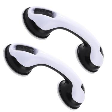 Imagem de Pacote com 2, barra de sucção de 30 cm para chuveiro, alça de segurança removível resistente para idosos, idosos e deficientes – barras de apoio à prova d'água para chuveiro, sem furadeira, sucção