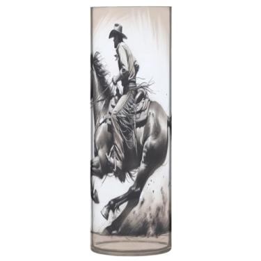 Imagem de JUZIHAI Vaso de corrida de cavalo caubói para flores 9,9 cm x 30 cm cilindro de plástico moderno vaso de flores para centro de mesa de casamento decoração de casa