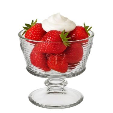 Imagem de Taça De Sobremesa Vidro Transparente Lines Butterfly Borboleta Wolff 240ml