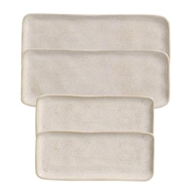 Imagem de Conjunto Com 04 Travessas Retangular Orgânico Latte Porto Brasil