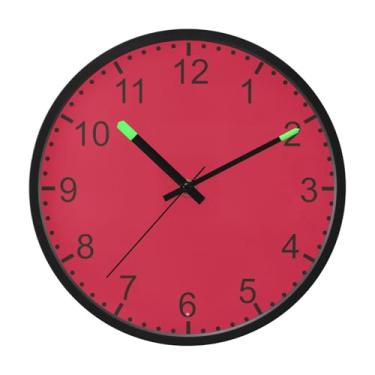 Imagem de ODAWA Relógios de parede de 30,5 cm Relógio de parede vermelho cardeal com bateria redonda com luz para noite