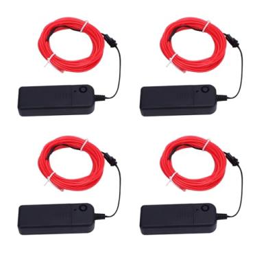 Imagem de Jiawu 4 PCS Faixa de Luz de Néon Pacote de Bateria Portátil Rosa de 16,4 Pés Luz de Corda Brilhante Cortável Em 360 °, Modos Dinâmicos, Material ABS/PVC Robusto para Projetos de Artesanato