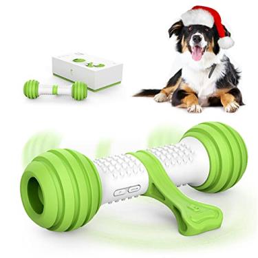 Imagem de PETGEEK Brinquedo interativo de ossos para cães, brinquedo automático de perseguição de cães, brinquedos eletrônicos para tédio de cães médios/grandes, material seguro recarregável por USB, cor verde