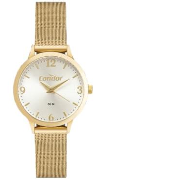 Imagem de Relógio De Pulso Feminino Pequeno Condor Dourado Co2035Ncv/K4K Colar E Brincos