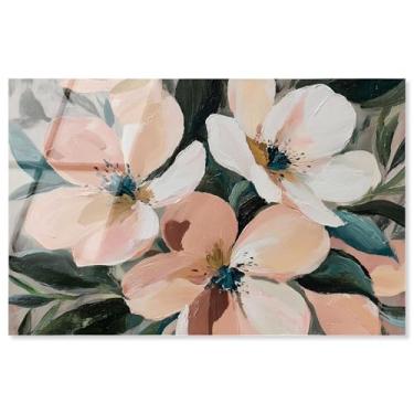 Imagem de Blush Blooms V Impressão acrílica flor arte de parede por Art Remedy, pronto para pendurar, 15 x 10