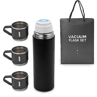 Imagem de Garrafa Térmica Parede Dupla 3 Copo Aço Inox Squeeze 500ml