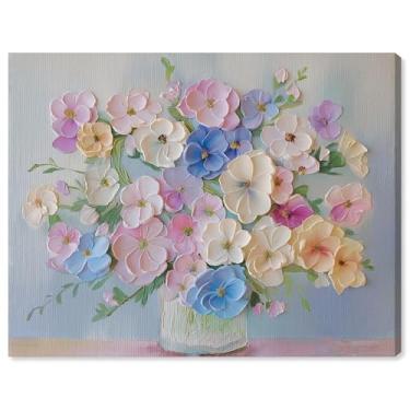 Imagem de Art Remedy Tela abstrata floral brilhante, 76 cm x 61 cm, envolto em galeria, flor de giz de cera