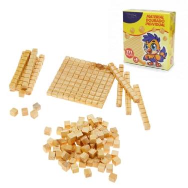 Imagem de Jogo Educativo Material Dourado Individual - 111 Peças em Madeira para Aprendizagem Ativa