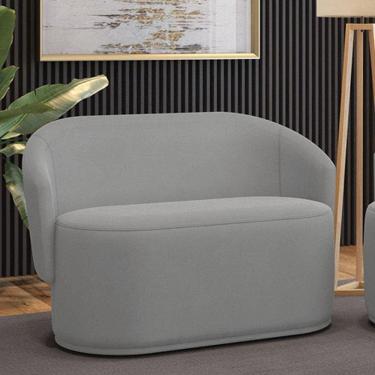 Imagem de Sofá 2 Lugares Namoradeira Orgânica Para Sala Malu Suede Cinza M11 - D`rossi