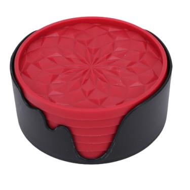 Imagem de GLOGLOW Bebidas Artesanais, Conjunto de 6 Porta-copos para Bebidas Anti-derrapantes e Antiaderentes Espessados ​​com Suporte para Quentes e Frias Cerveja Café Porta-copos de Silicone para de