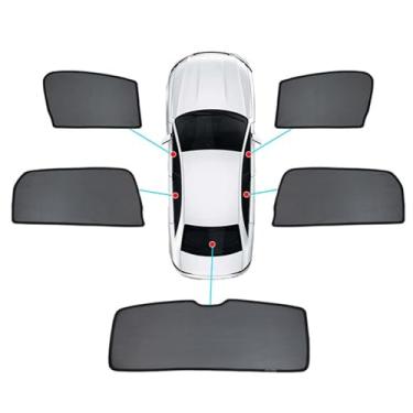 Imagem de BoxCheer Cortina magnética de proteção solar para carro, pacote com 5, adequada para Toyota RAV4 2013-2018 proteção UV, tela contra insetos, viseira de janela lateral do passageiro traseira - preta