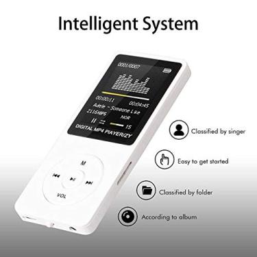 Imagem de Generic MP3 MP4 Player Leitor de Música Portátil Ultrafino Com Tela TFT de 1,8 Polegadas para Alunos Fácil Aprendizado de Idiomas Microfone Embutido e Rádio FM para Estudo e Entretenimento PVC Preto