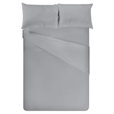 Imagem de Tresor Jogo de Cama King, 100% Algodão, Cinza, 300 Fios, 4 Peças